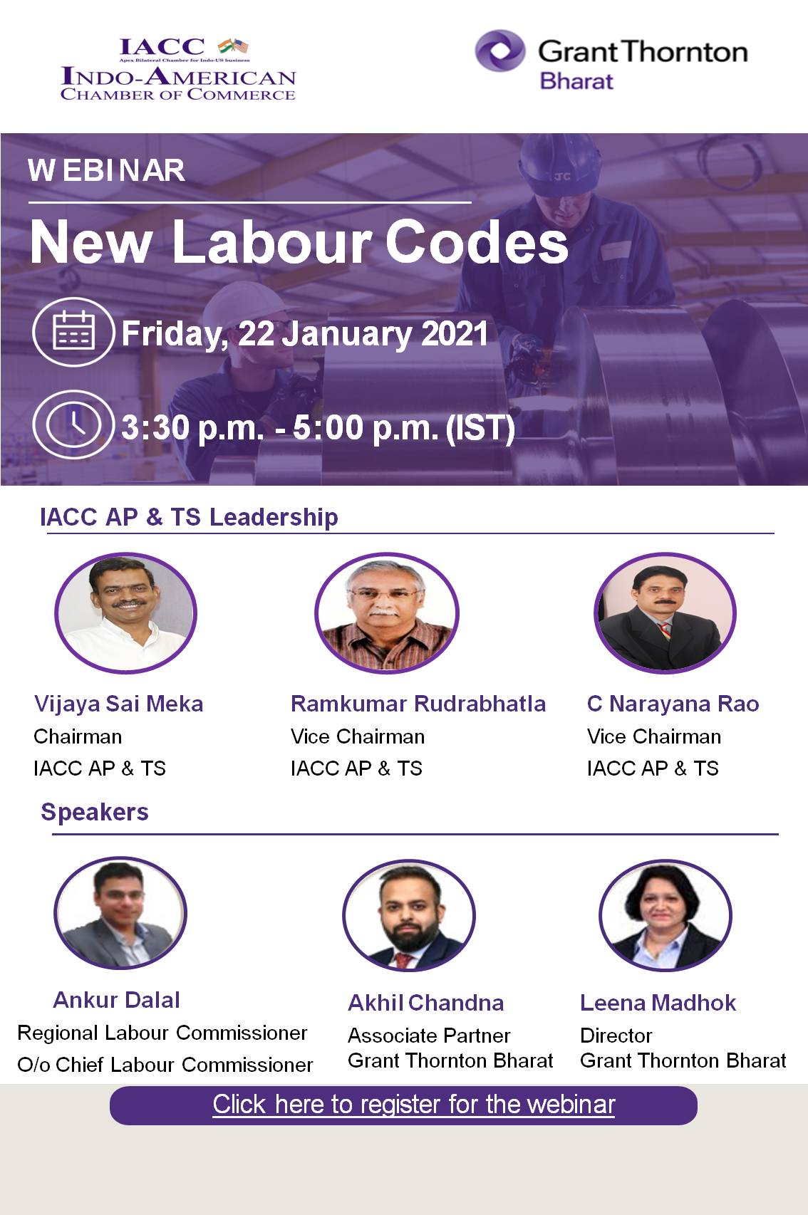 IACC and Grant Thornton Bharat Webinar “New Labour Codes” Indo